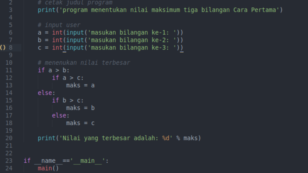 Menentukan Nilai Maksimum Bilangan Python Pesona Informatika