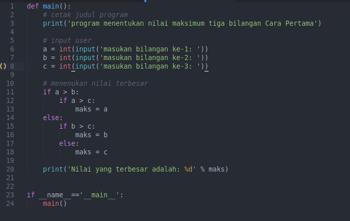 Menentukan Nilai Maksimum Bilangan Python - pesonainformatika.com