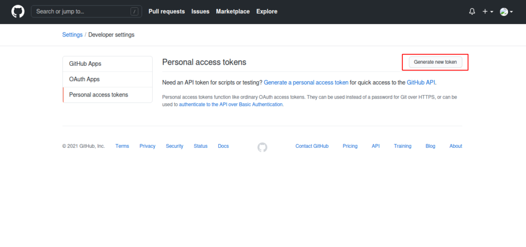 Setup Personal Access Token - pesonainformatika