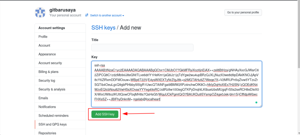 Github ssh key