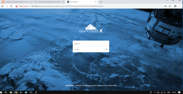 Membuat Cloud Storage di Owncloud - pesonainformatika.com